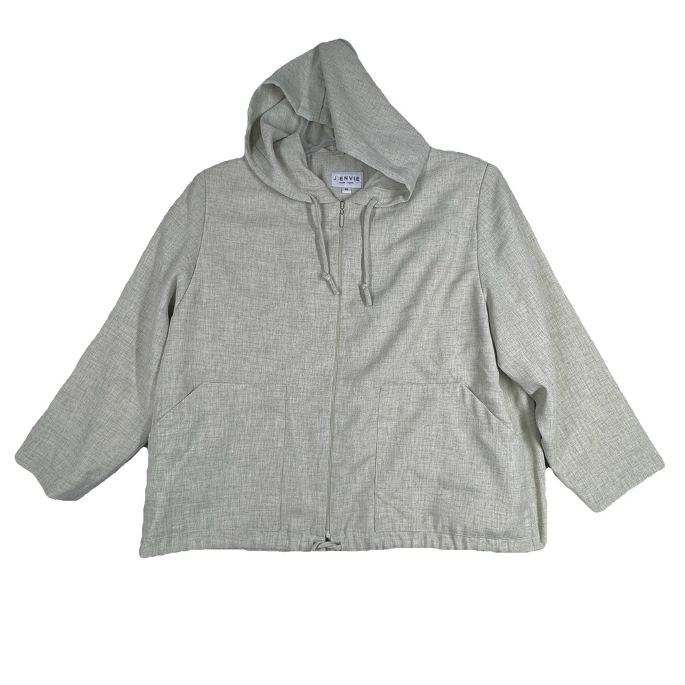 J'Envie Shirt Womens 16 Hoodie‎ Zip Up Basic Neutral Minimalist Casual Lagenlook